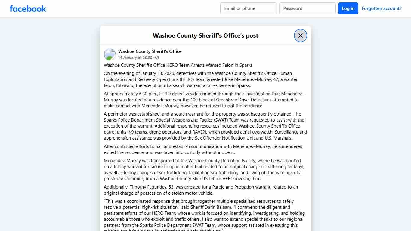 Washoe County Sheriff’s... - Washoe County Sheriff's Office Facebook